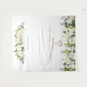 Tenture Fond de scène de première communion aux fleurs bla (Devant (Horizontal))