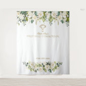 Tenture Fond de scène de première communion aux fleurs bla (Devant)