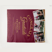 Tenture Fond de scène de remise de diplômes pailleté or et (Devant (Horizontal))