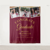 Tenture Fond de scène de remise de diplômes pailleté or et (Devant)