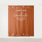 Tenture Fond de scène d'école Orange Or classe Confetti po (Devant)