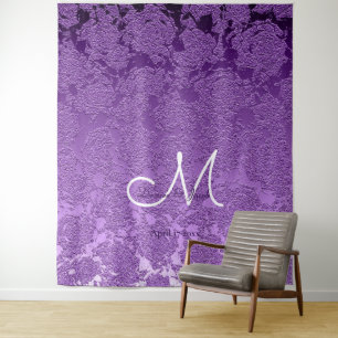 Tenture Fond de scène élégant lavande violet blanc monogra