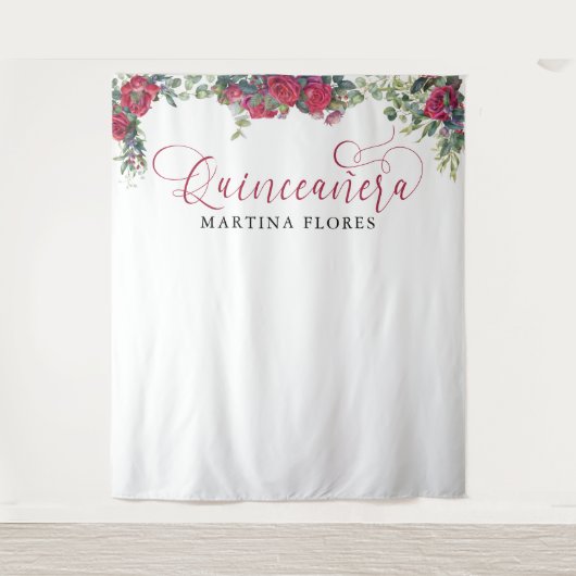 Tenture Fond de scène élégant pour Quinceanera avec Eucaly (Devant)