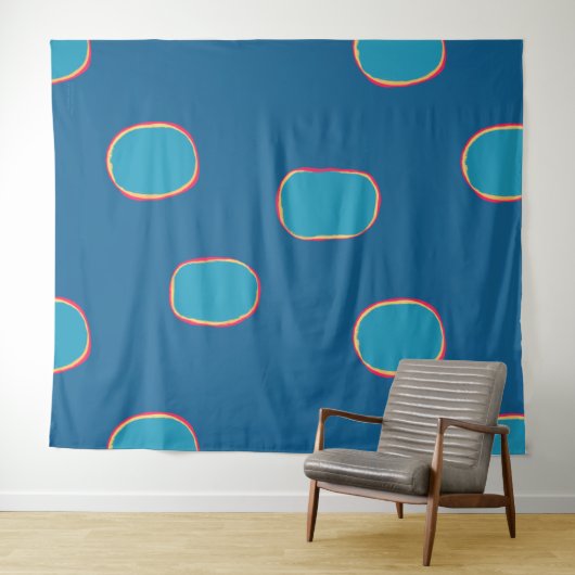 Tenture Fond de scène événementiel à points jumbo bleu roy (En situation (horizontale))