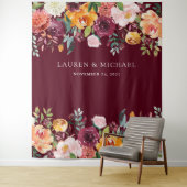 Tenture Fond de scène floral Burgundy Blush | Accessoire d (En situation)