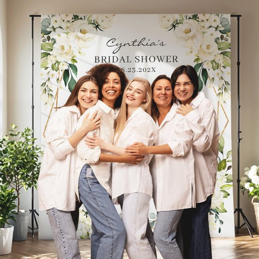 Tenture Fond de scène floral géométrique pour mariage