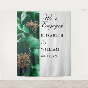 Tenture Fond de scène floral vert émeraude pour fête de fi