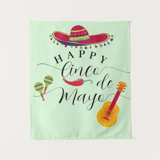 Tenture Fond de scène joyeux Cinco de Mayo (Devant)