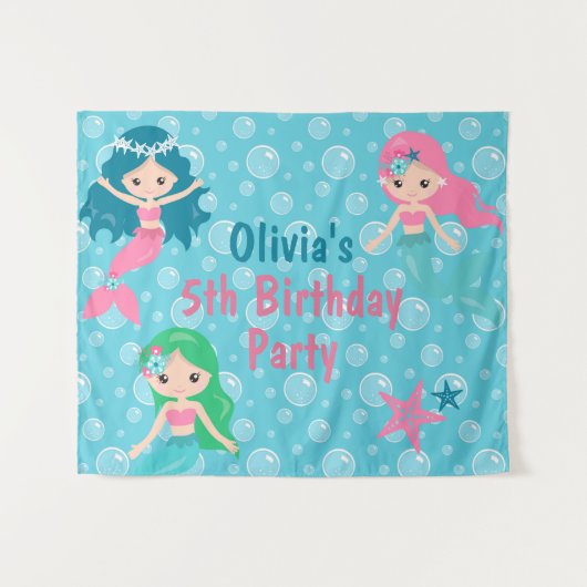 Tenture Fond de scène personnalisé pour fête d'anniversair (Devant (Horizontal))