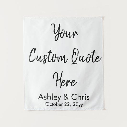 Tenture Fond de scène personnalisé pour mariage avec citat (Devant)