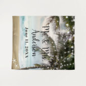 Tenture Fond de scène photo de plage tropicale palmier océ (Devant (Horizontal))