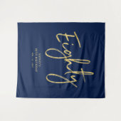 Tenture Fond de scène pour 80e anniversaire bleu marine et (Devant (Horizontal))