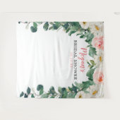 Tenture Fond de scène pour Baby Shower 'Blush and Greenery (Devant (Horizontal))