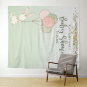 Tenture Fond de scène pour Baby Shower Fleurs Ballons Lapi (En situation (horizontale))