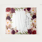 Tenture Fond de scène pour douche de mariée floral bordeau (Devant (Horizontal))
