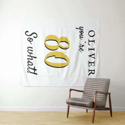 Tenture Fond de scène pour fête d'anniversaire 80 ans insp (En situation (horizontale))