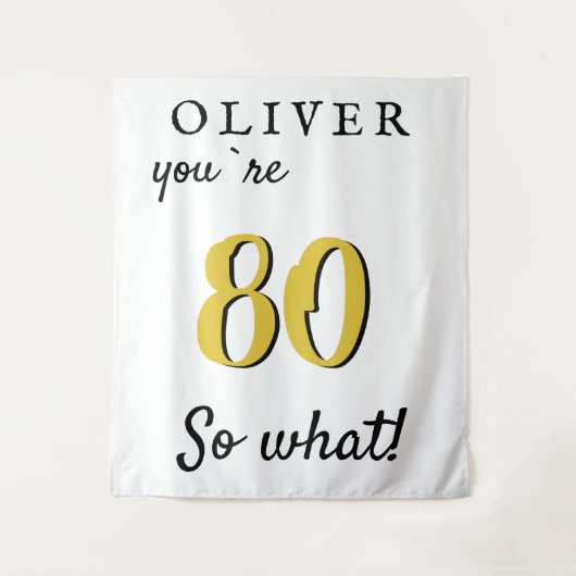 Tenture Fond de scène pour fête d'anniversaire 80 ans insp (Devant)