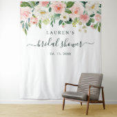 Tenture Fond de scène pour mariage Blush Pink Bloom (En situation)