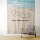 Tenture Fond de scène pour mariage sur une plage tropicale (En situation)