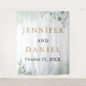 Tenture Fond de stand de mariage à la verdure d'eucalyptus (Devant)