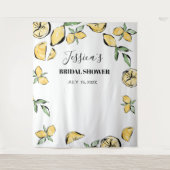 Tenture Fond de stand de mariage de citron avec photomaton (Devant)