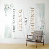 Tenture Fond de stand de mariage en feuillage d'eucalyptus (En situation (horizontale))