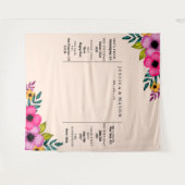 Tenture Fond de stand de mariage floral rose moderne (Devant (Horizontal))
