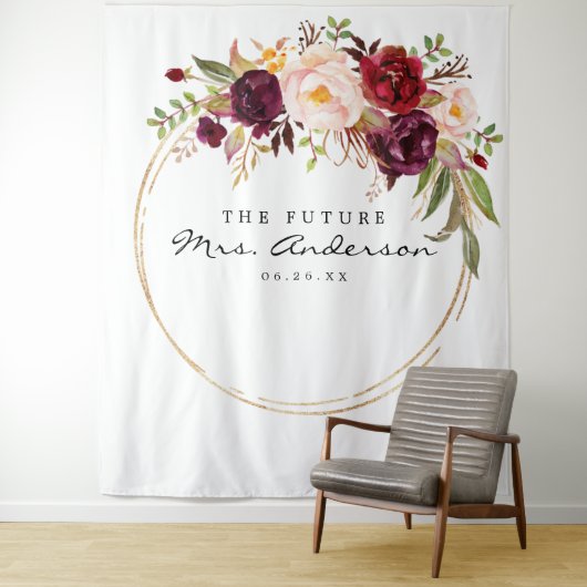Tenture Fond de stand de mariage futur Mrs Burgundy Marsal (En situation)