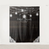 Tenture Fond de stand de photo de mariage en bois rustique (Devant)