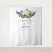 Tenture Fond de stand photo aquarelle Montagnes rustiques (Devant)