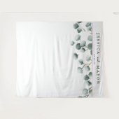 Tenture Fond de stand photo avec verdure d'eucalyptus (Devant (Horizontal))