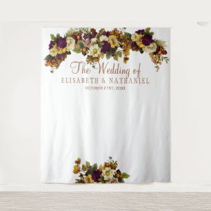 Tenture Fond de stand photo chic floral automnal pour mari
