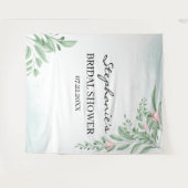 Tenture Fond de stand photo de Baby Shower Bohème Bleu Pou (Devant (Horizontal))