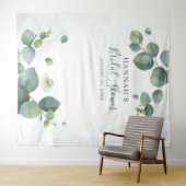 Tenture Fond de stand photo de feuilles d'eucalyptus verdu (En situation (horizontale))