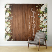 Tenture Fond de stand photo de mariage avec des roses blan (En situation (horizontale))