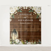 Tenture Fond de stand photo de mariage avec des roses blan (Devant)