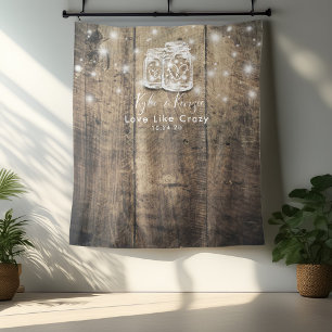 Tenture Fond de stand photo de mariage avec jarres en bois