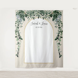 Tenture Fond de stand photo de mariage beige Arch botaniqu
