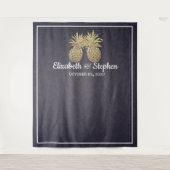 Tenture Fond de stand photo de mariage Couple au Pineapple (Devant)