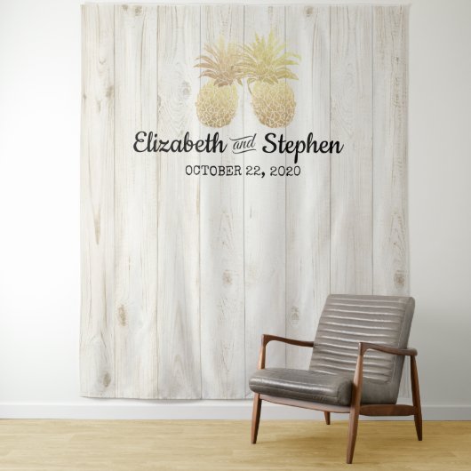 Tenture Fond de stand photo de mariage Couple au Pineapple (En situation)