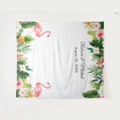 Tenture Fond de stand photo de mariage de flamants tropica (Devant (Horizontal))