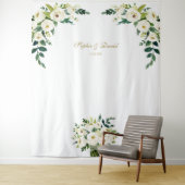 Tenture Fond de stand photo de mariage floral blanc Charm (En situation)
