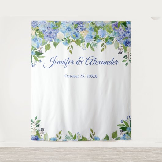 Tenture Fond de stand photo de mariage floral d'hortensia (Devant)
