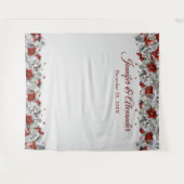 Tenture Fond de stand photo de mariage floral rouge élégan (Devant (Horizontal))