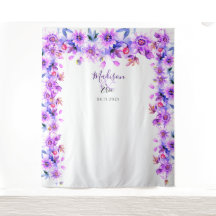 Fond de stand photo de mariage floral violet