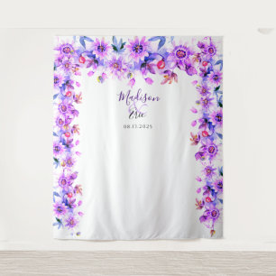 Tenture Fond de stand photo de mariage floral violet