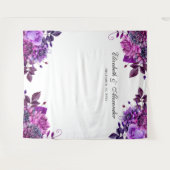Tenture Fond de stand photo de mariage floral violet (Devant (Horizontal))