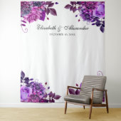 Tenture Fond de stand photo de mariage floral violet (En situation)