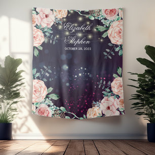 Tenture Fond de stand photo de mariage floral violet scint