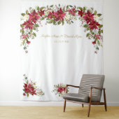 Tenture Fond de stand photo de mariage Red White Poinsetti (En situation)